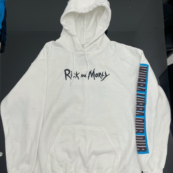 Men’s Rick and Morty Large ADULT SWIM white HOODIE MEN/WOMEN - Picture 9 of 9